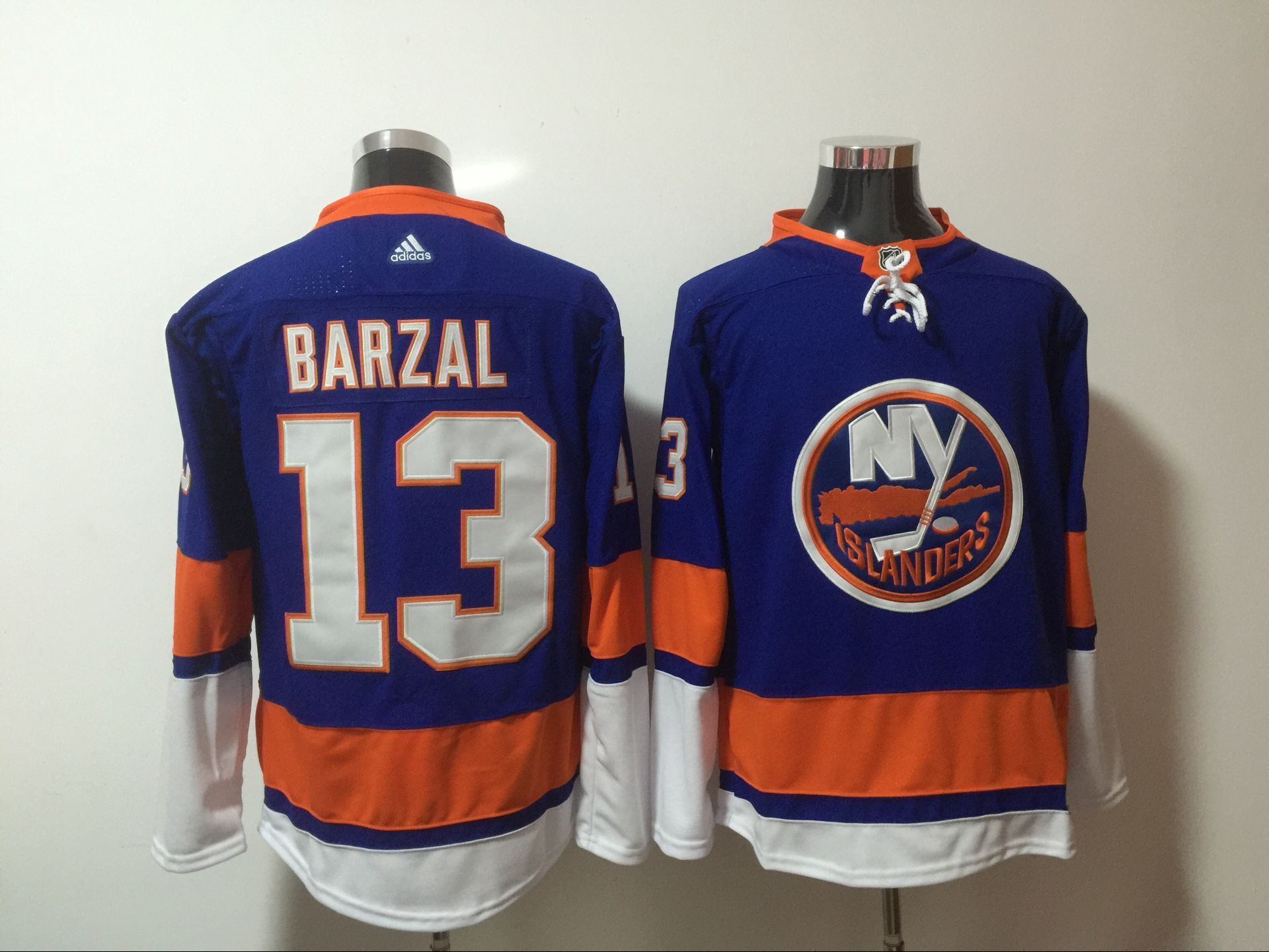 Men New York Islanders #13 Barzal blue Adidas Hockey Stitched NHL Jerseys